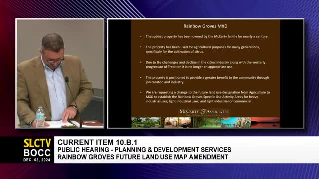 City Council approves land use change for Rainbow Grove industrial development