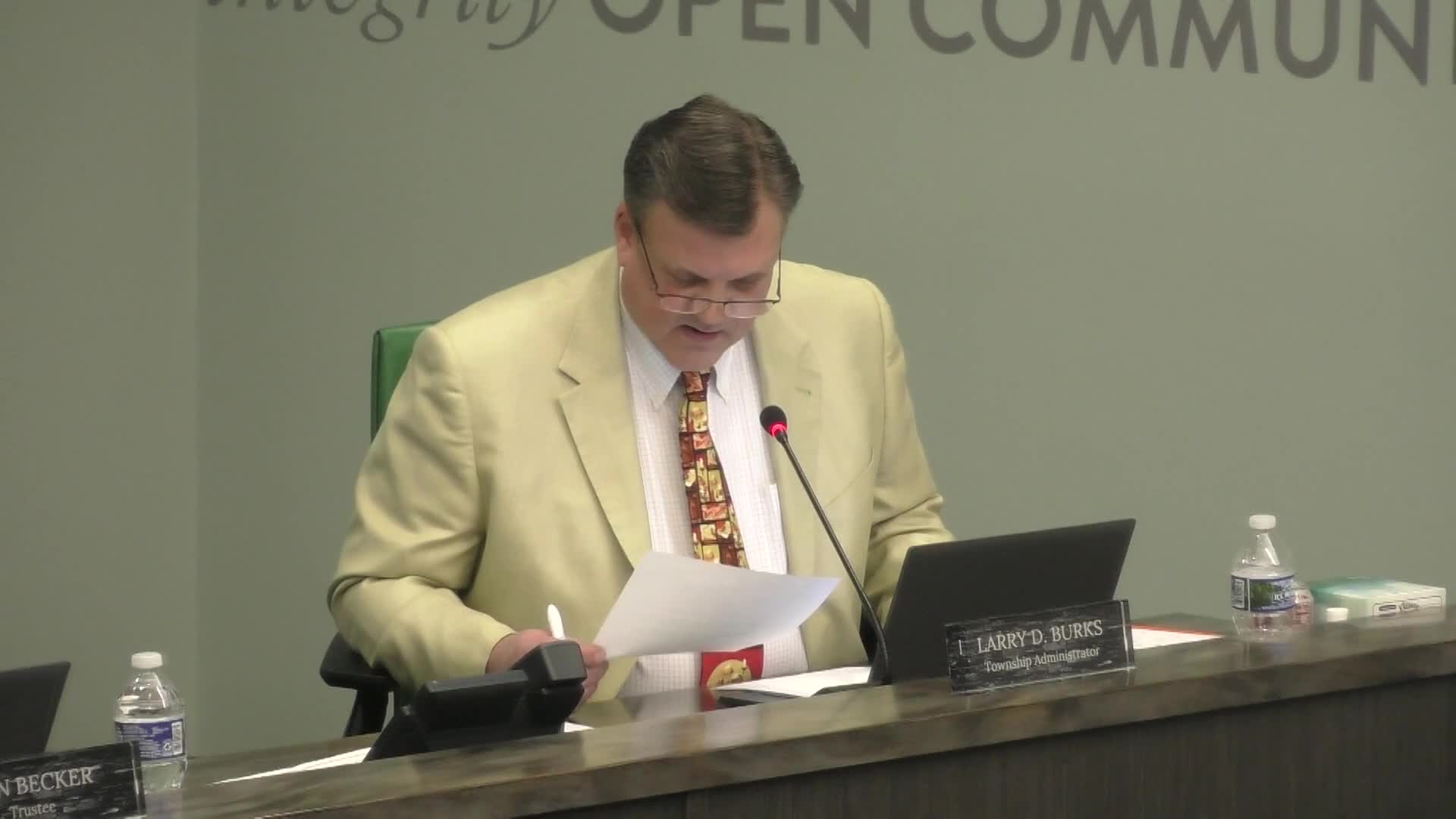 Westchester Township welcomes Sydney back and swears in Chief Brian Rebholz