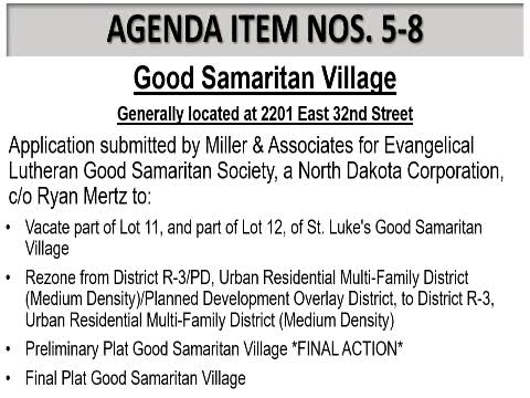 Craig Bennett presents rezoning plans for Good Samaritan Society property