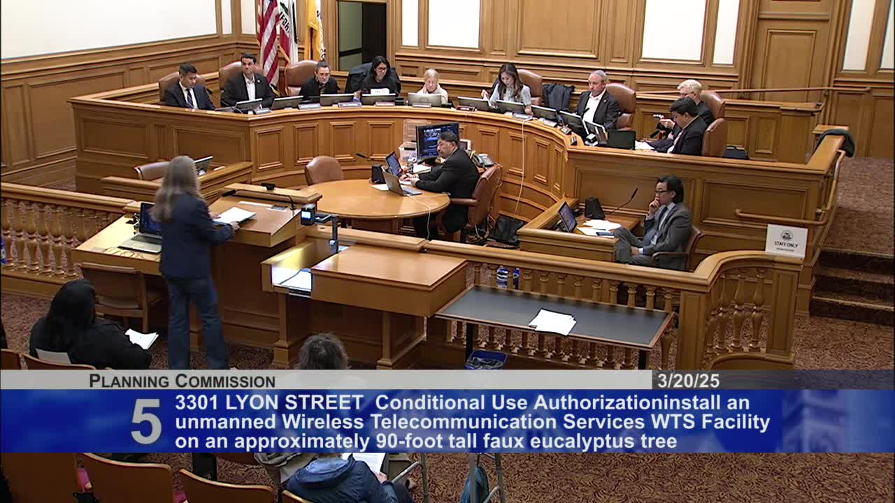 City Commission reviews AT&T's faux eucalyptus tree plan near Palace of Fine Arts