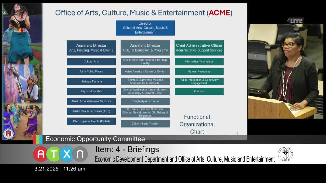 Austin integrates departments to enhance arts culture and community engagement by 2025
