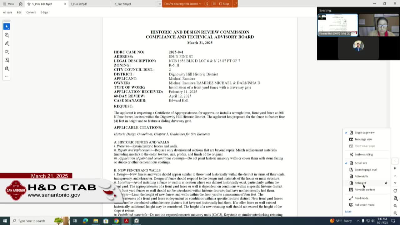 CTAB approves 808 North Pine fence with gate heights capped at 4 feet 6 inches