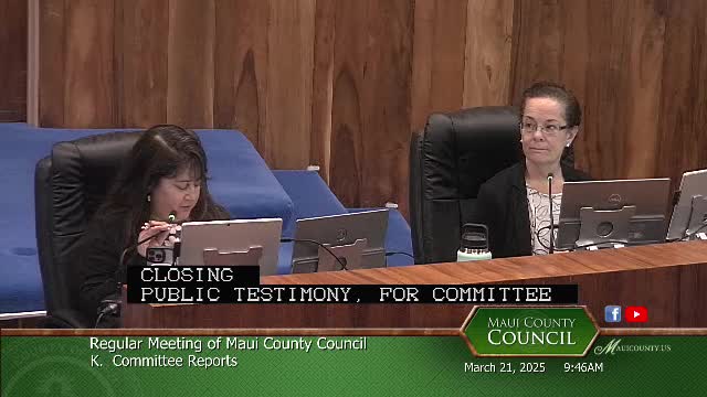 Maui Budget Committee endorses critical funding amendments for wildfire recovery and community programs