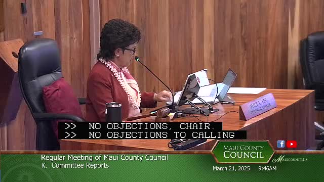 Maui Council advances budget amendment package on first reading; approves Omopio property purchase and a Hawaiian Homes representative