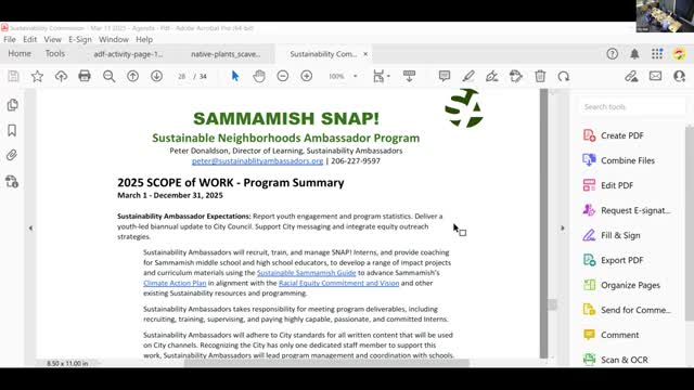 Sammamish City Council approves $26K contract with Sustainability Ambassadors program
