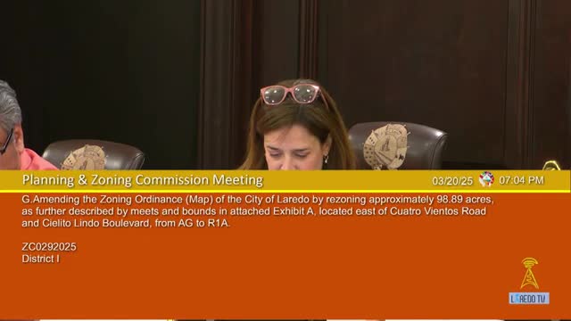 Commission approves R‑1A zoning for nearly 99‑acre tract at Cuatro Vientos after debate over buffer and commercial edge