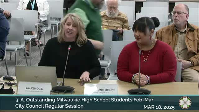 Milwaukie honors two students from Milwaukee High School and Milwaukee Academy of the Arts