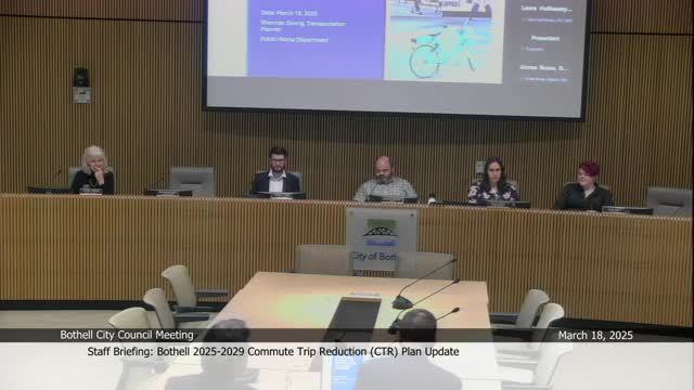 Bothell staff brief council on commute trip reduction plan update; no action taken