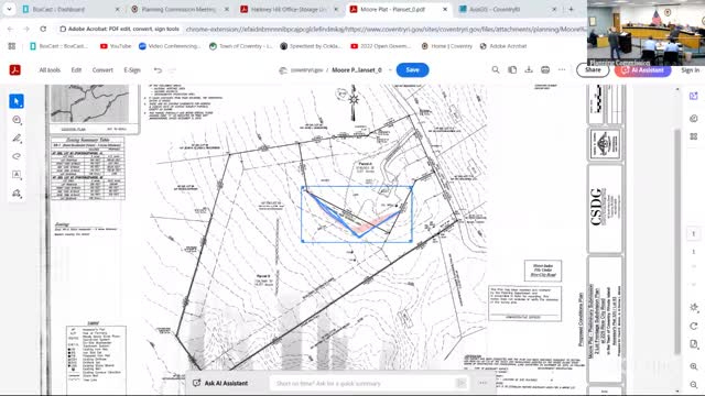Coventry Planning Board approves subdivision for Donna and Cecil Moore at Rice City Road
