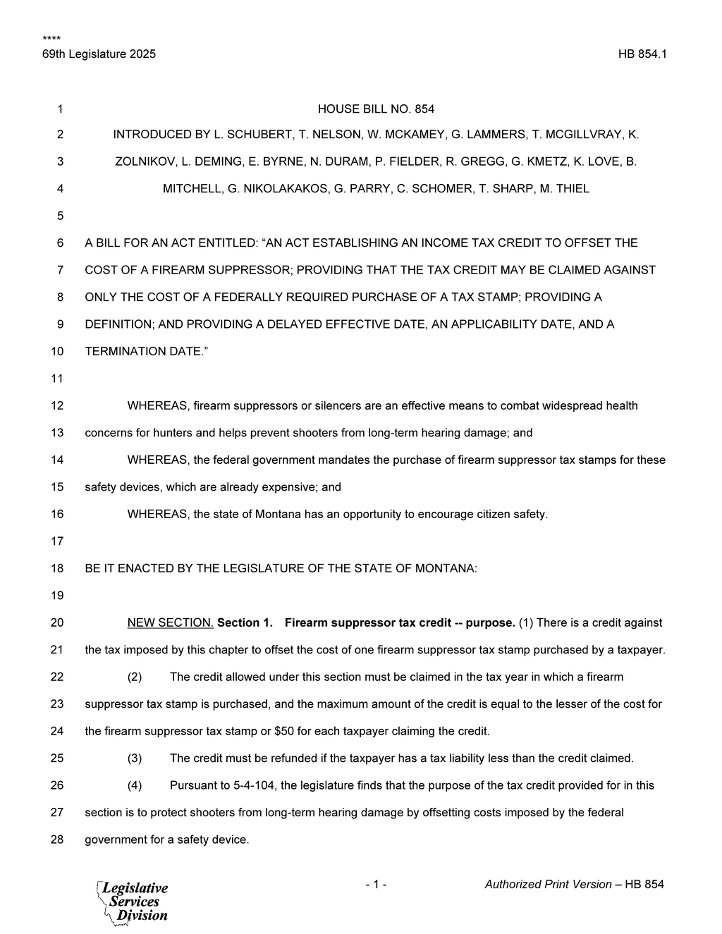 Montana lawmakers introduce tax credit for firearm suppressor purchase