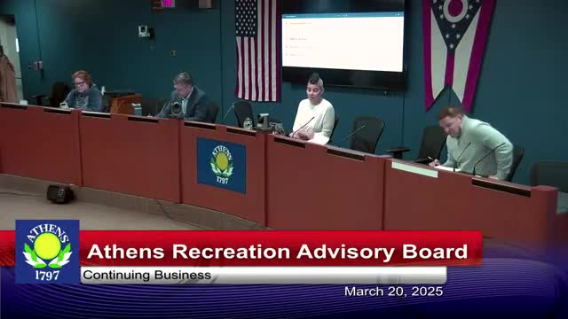 Athens Recreation Advisory Board reviews parks projects, summer programming and staffing changes