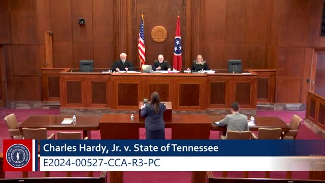 Appellate panel hears claim that poor legal advice led Charles Hardy Jr. to waive right to testify