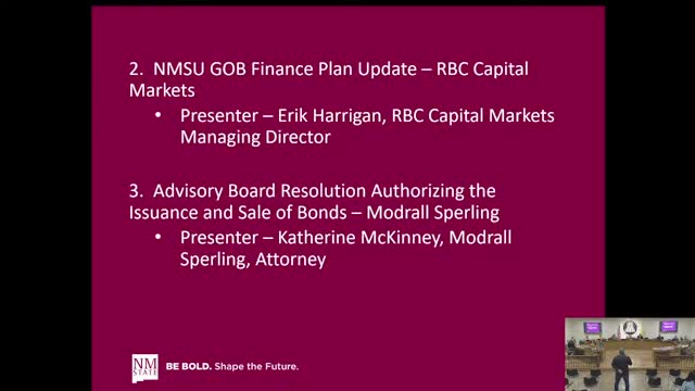 Board, acting as NMSU‑Alamogordo advisory board, approves $15M bond issuance to finance campus projects