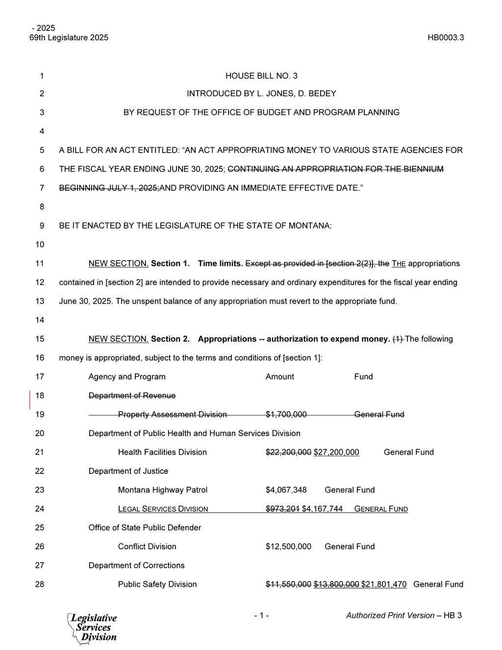 Montana Legislature approves House Bill 3 for 2025 state agency funding