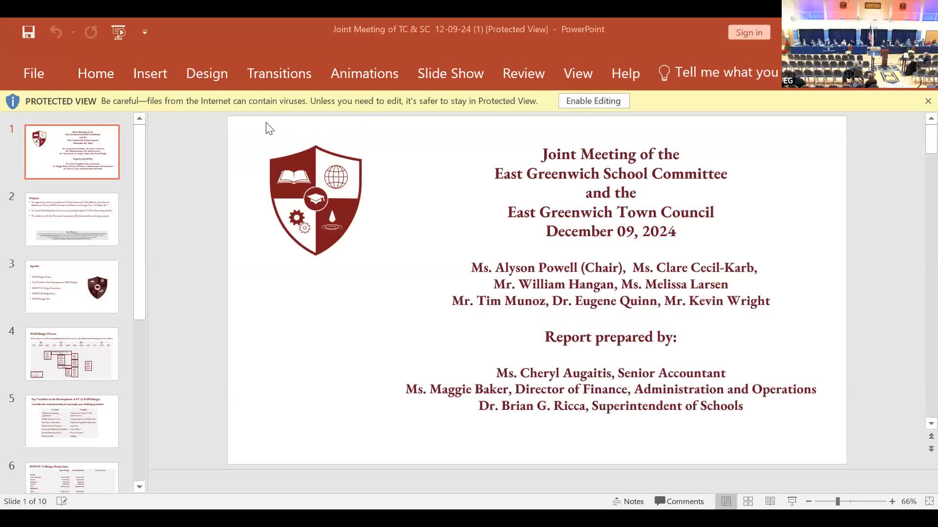 East Greenwich reviews fiscal year 2025 budget with focus on upcoming challenges
