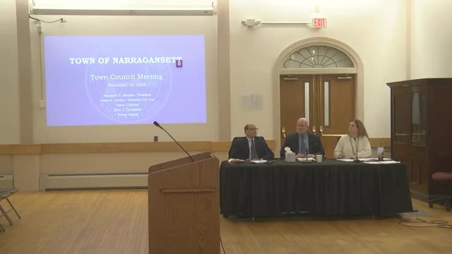 Resident Paul Wilcox urges council to document property line setbacks in Narragansett