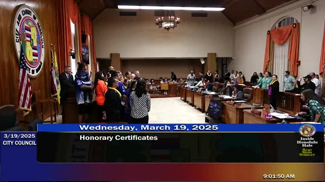 Honolulu City Council issues honorary certificates to athletes, community groups and cultural leaders