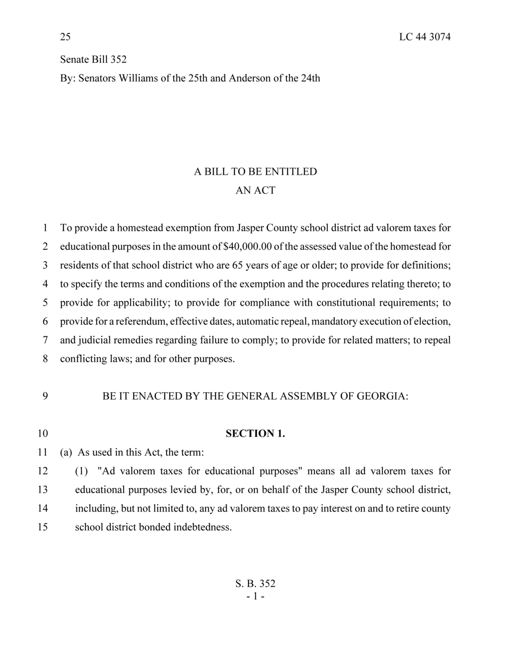 Jasper County to vote on $40K homestead exemption for seniors in 2025 election