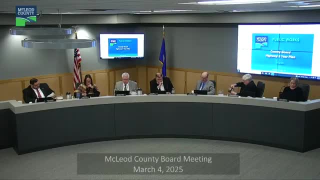 County engineer outlines McLeod County five‑year highway construction plan and funding sources