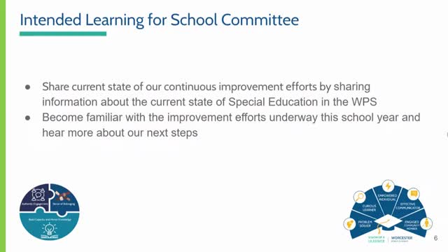 Worcester Public Schools highlights special education initiatives in latest presentation