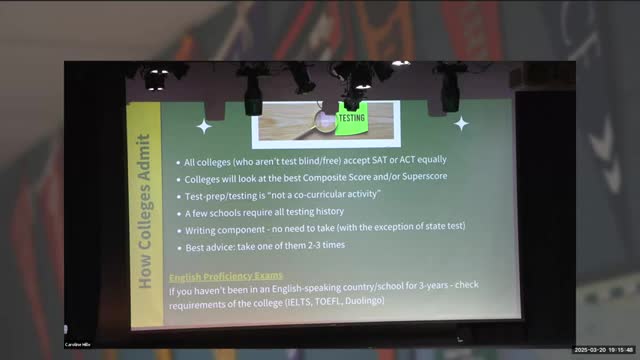 Stevenson High School outlines ACT and college essay preparation for students