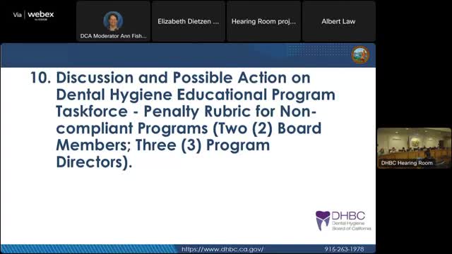 Dental Hygiene Board provisionally approves CBU program, reshapes program rules and elects Joanne Pacheco president