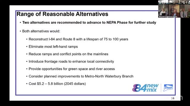 Connecticut officials present two alternatives for I-84 and Route 8 reconstruction