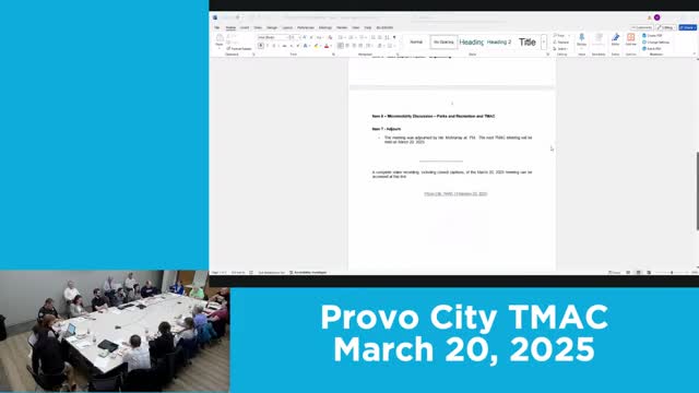 TMAC unanimously recommends active-transportation maps to Provo Planning Commission