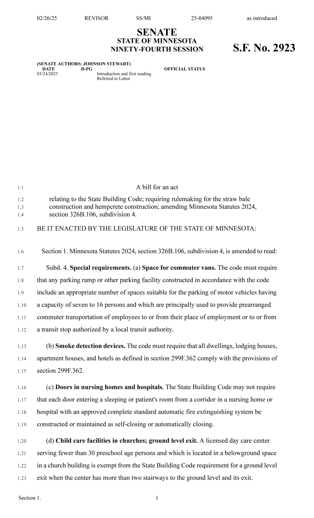 Minnesota enacts new building code standards for residential and day care facilities