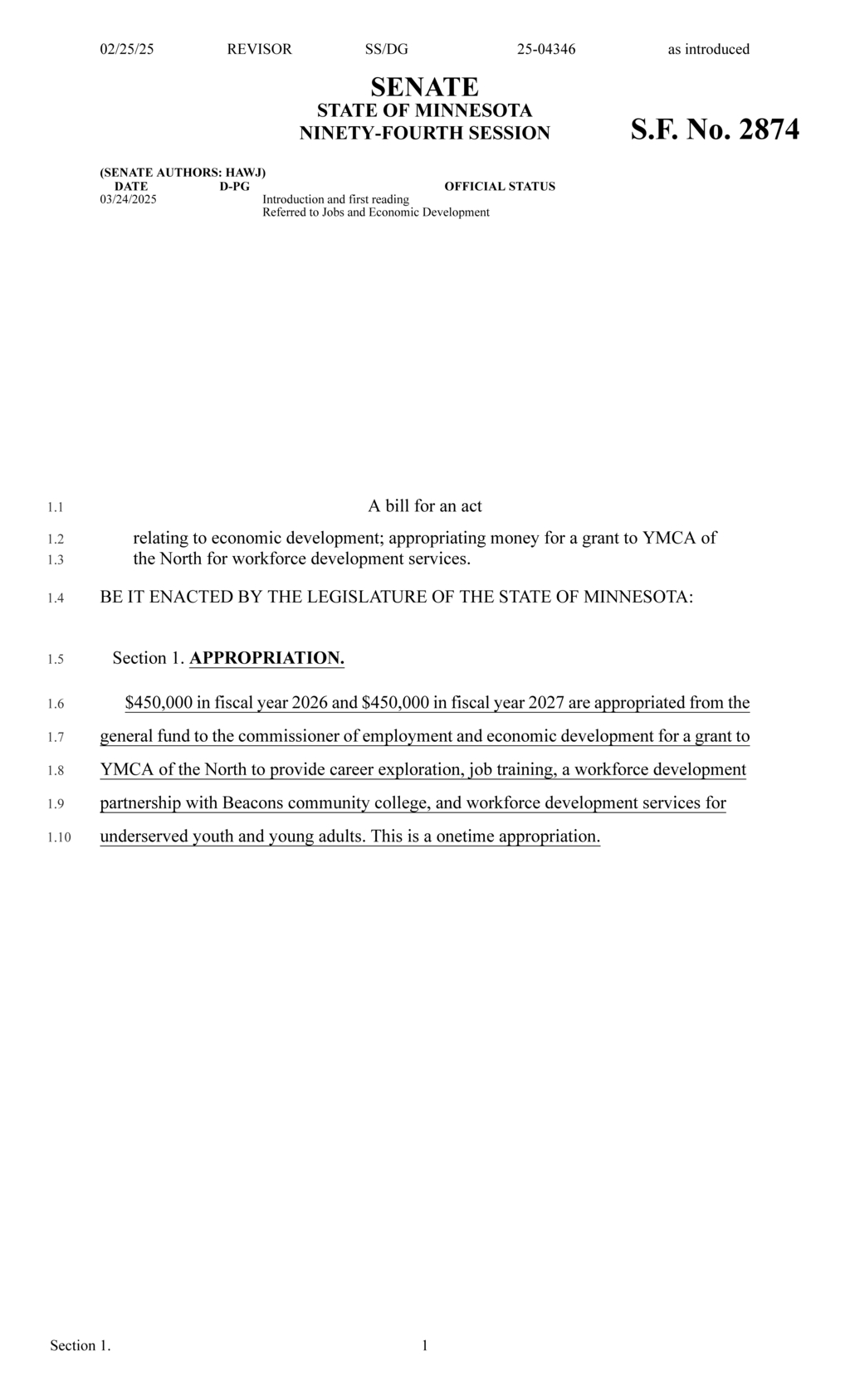 Minnesota Legislature approves $900K grant to YMCA for youth workforce development