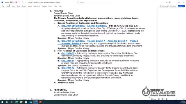 Tallmadge City Council passes ordinances for police cruiser and park restroom construction