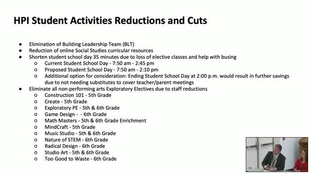 Hual Prairie School Board plans to suspend exploratory electives amid budget cuts