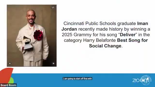 Cincinnati Public Schools celebrate Grammy winner Aman Jordan and student achievements