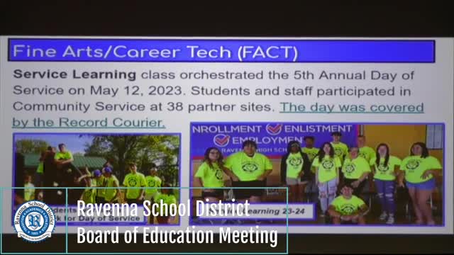 Ravenna School Board celebrates student achievements and graduation success