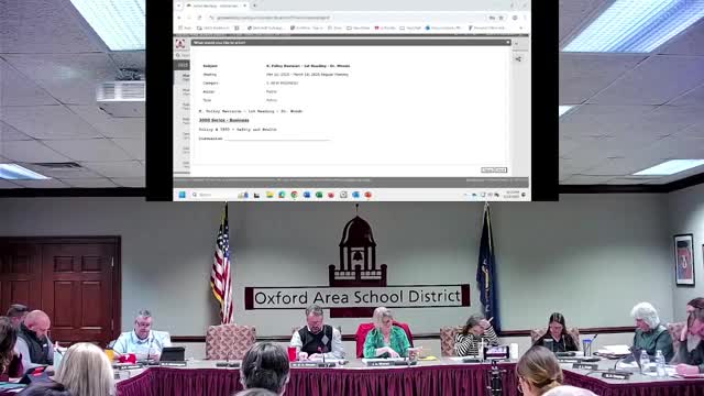Oxford Area School Board approves safety policy and budgeting initiatives