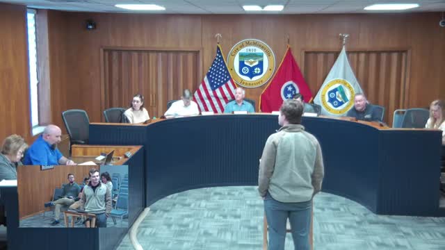 Tim Nicholl raises drainage concerns at McMinnville zoning board meeting