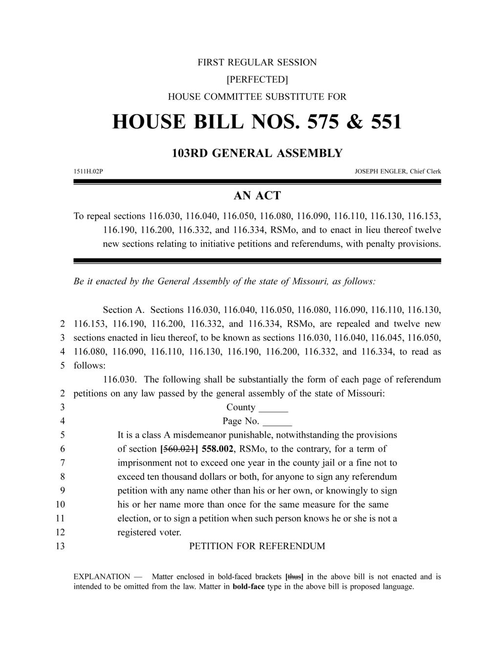 Missouri updates rules for initiative and referendum petition formats