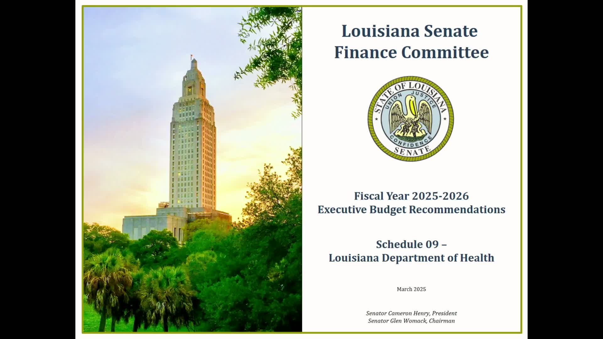 Louisiana Department of Health outlines $21.4B budget for FY 2026