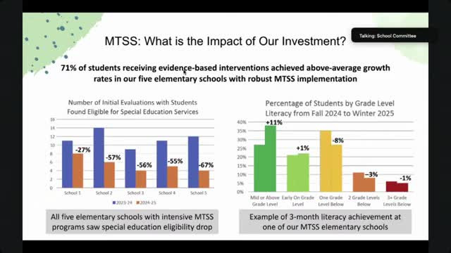 Newton Public Schools report positive impact of MTSS funding on special education