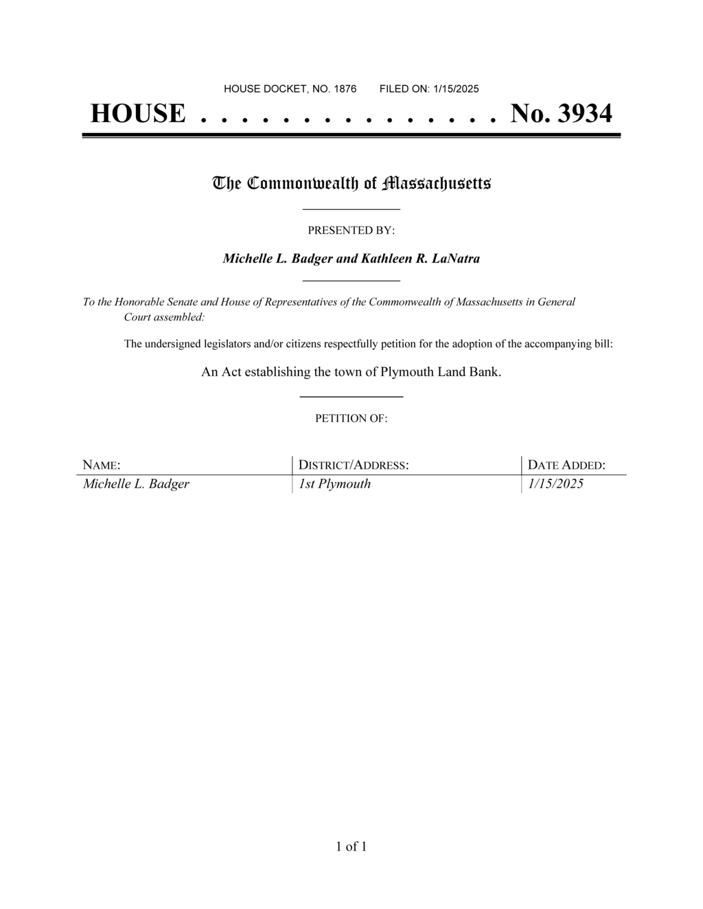 Massachusetts lawmakers propose Plymouth Land Bank establishment