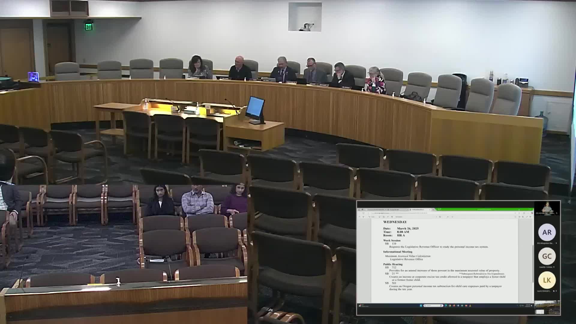 Senate hearing reviews Oregon�s maximum assessed value mechanics and hears testimony on SB 712