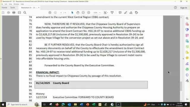 Chippewa County approves $2.1M grant for Hope Village affordable housing project