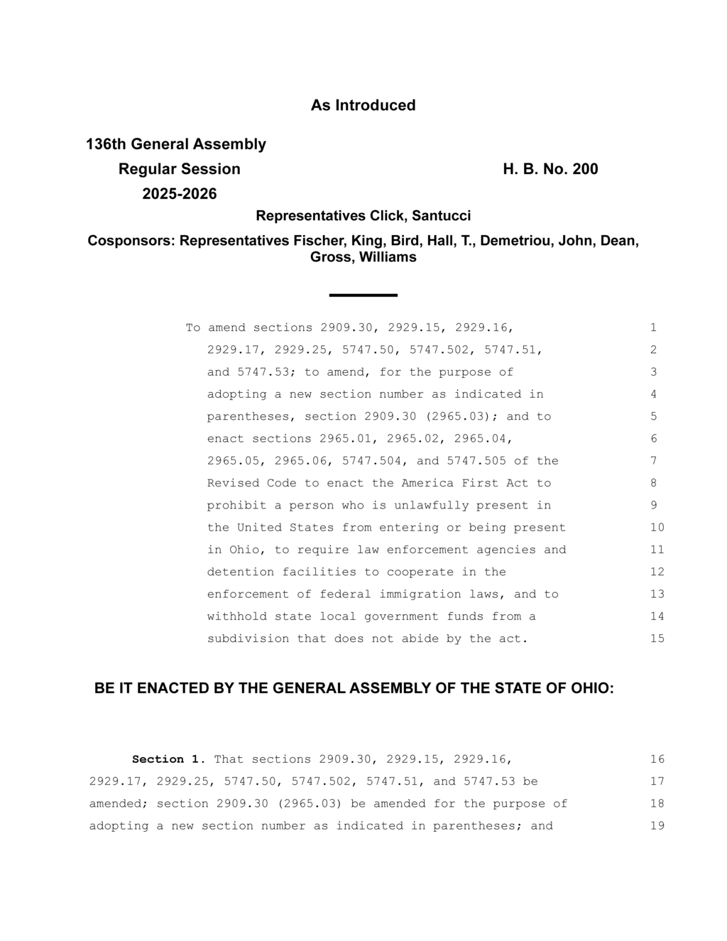 Ohio General Assembly passes America First Act with budget commission provisions
