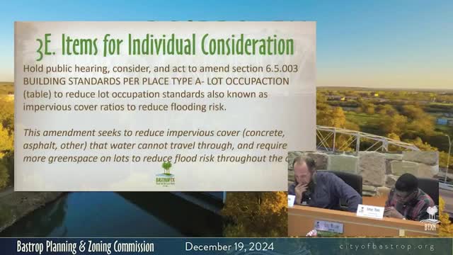 Council evaluates amendments to reduce impervious cover and enhance green space in Bastrop
