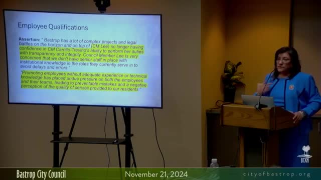Bastrop City Council Faces Defamation Allegations Amid City Manager's Employee Promotion Controversy