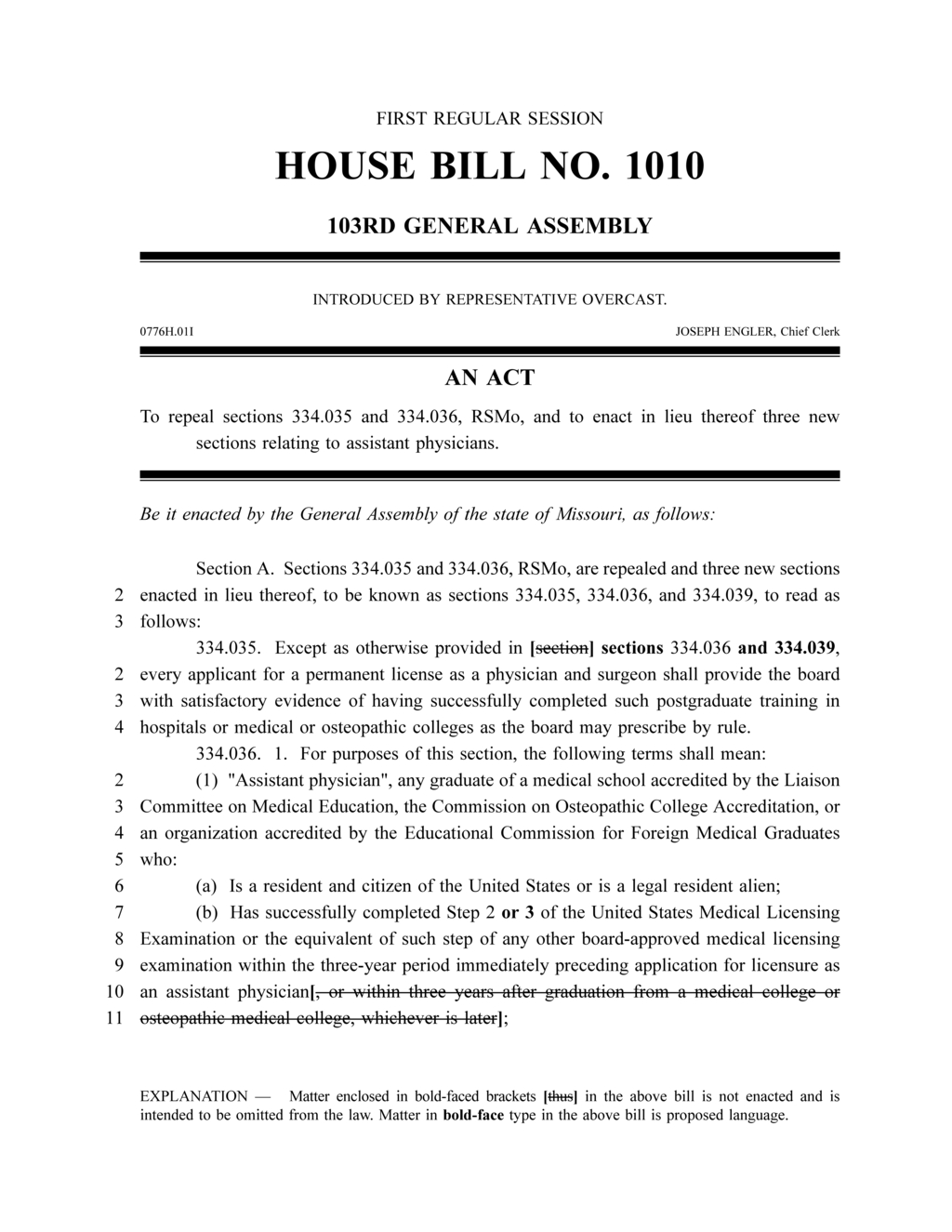 Missouri establishes licensure guidelines for assistant physicians under HB 1010