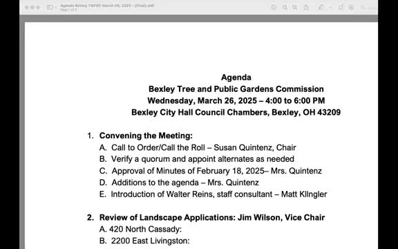 Bexley City Council approves tree care plans and Arbor Day activities
