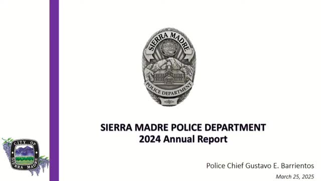 Sierra Madre Police Chief reports crime reduction and traffic safety initiatives