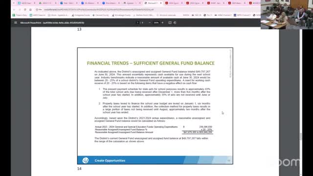 Audit reveals district meets cash flow benchmarks with $50 million balance