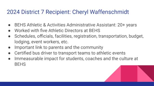 Brookfield East honors Cheryl Waffenschmidt with distinguished service award